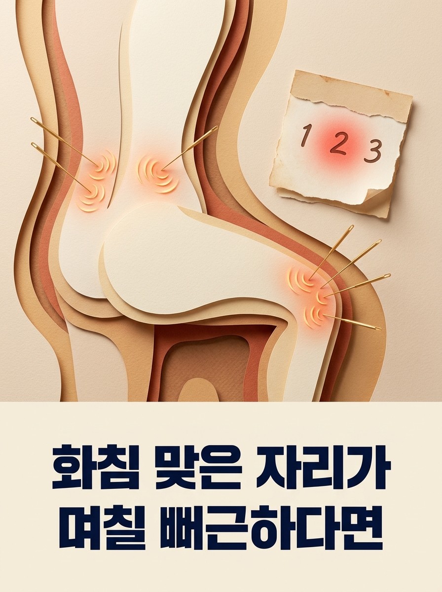 화침 맞은 자리가 며칠 뻐근하다면 — 지나가는 반응과 연락해야 할 신호