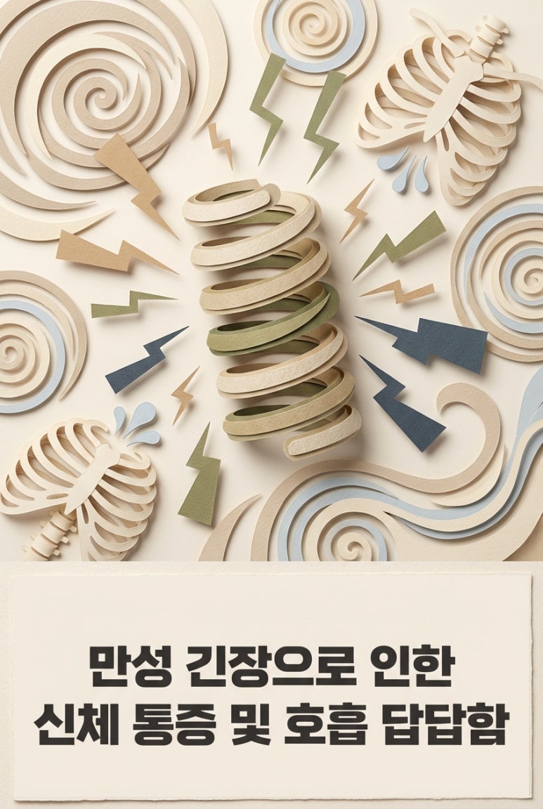 만성 긴장으로 인한 신체 통증 및 호흡 답답함