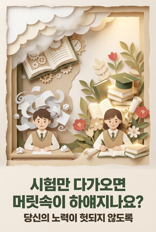 시험만 다가오면 머릿속이 하얘지나요?:당신의 노력이 헛되지 않도록