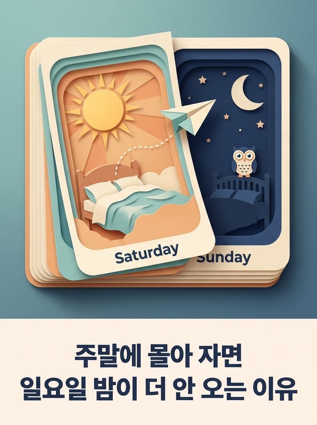 주말에 몰아 자고 나면 일요일 밤이 더 안 오는 이유 — 주말 늦잠이 만드는 시차