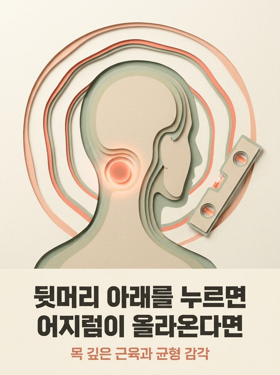 뒷머리 아래를 누르면 어지럼이 올라온다면 — 목 깊은 근육과 균형 감각