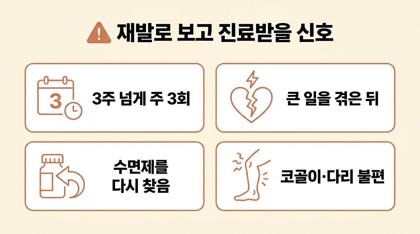 재발로 봐야 하는 불면 신호