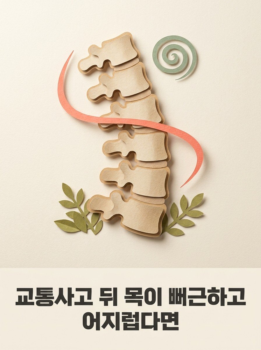 교통사고 뒤 목이 뻐근하고 어지럽다면 — 목이 꺾인 뒤에 오는 어지럼