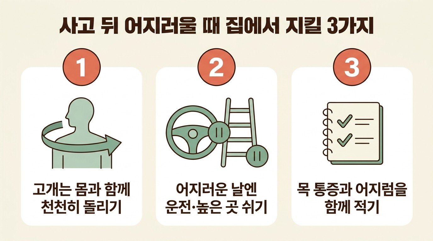 사고 뒤 어지러울 때 집에서 지킬 3가지