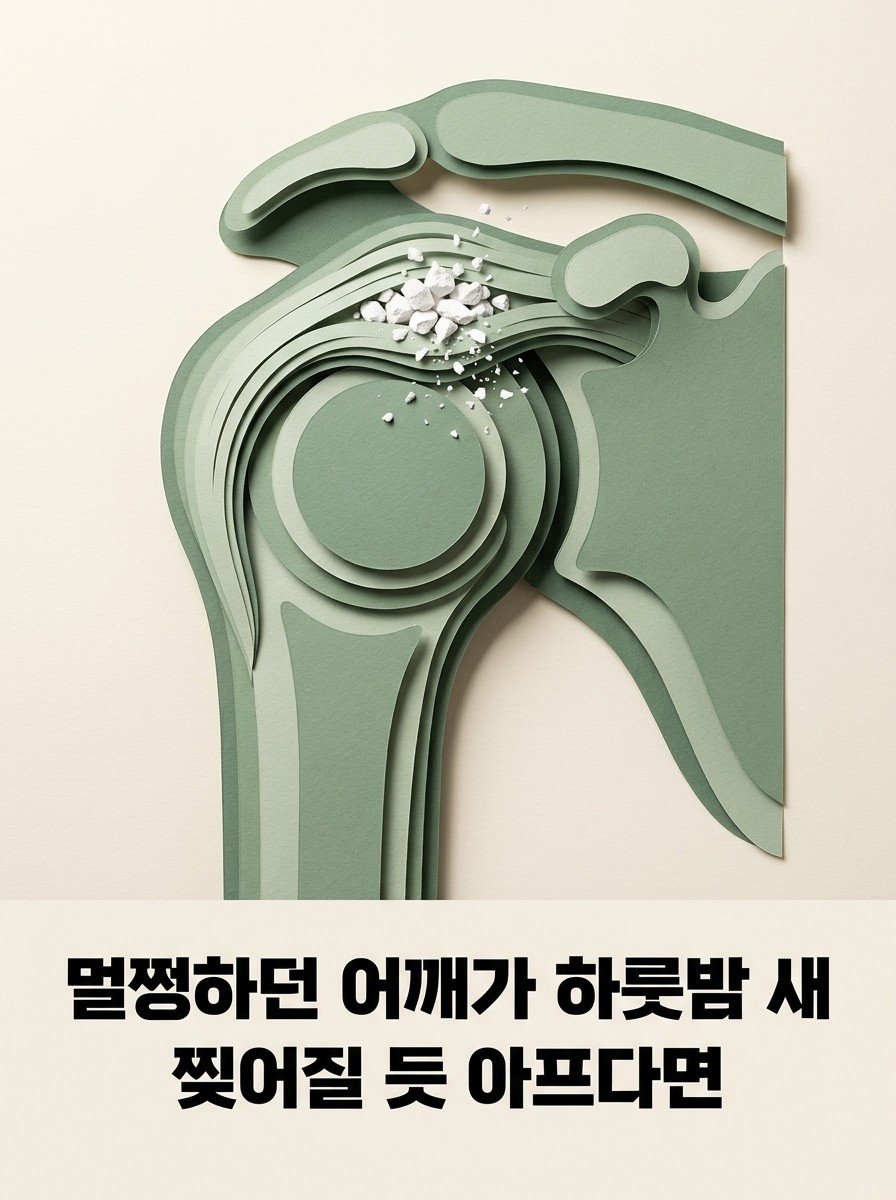 멀쩡하던 어깨가 하룻밤 새 찢어질 듯 아프다면 — 힘줄 속 석회가 녹으며 붓는 어깨 관절 페이퍼크래프트