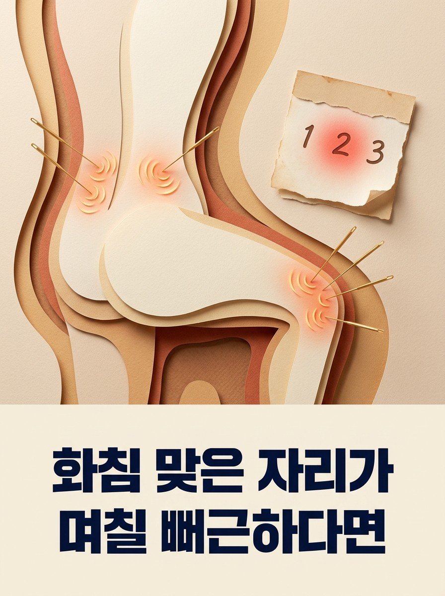 화침 맞은 자리가 며칠 뻐근하다면 — 지나가는 반응과 연락해야 할 신호
